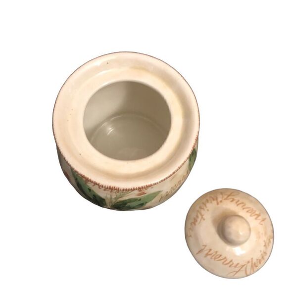 Merry “Country” Christmas Hand Painted Ceramic Creamer and Sugar Bowl. - Picture 7 of 8